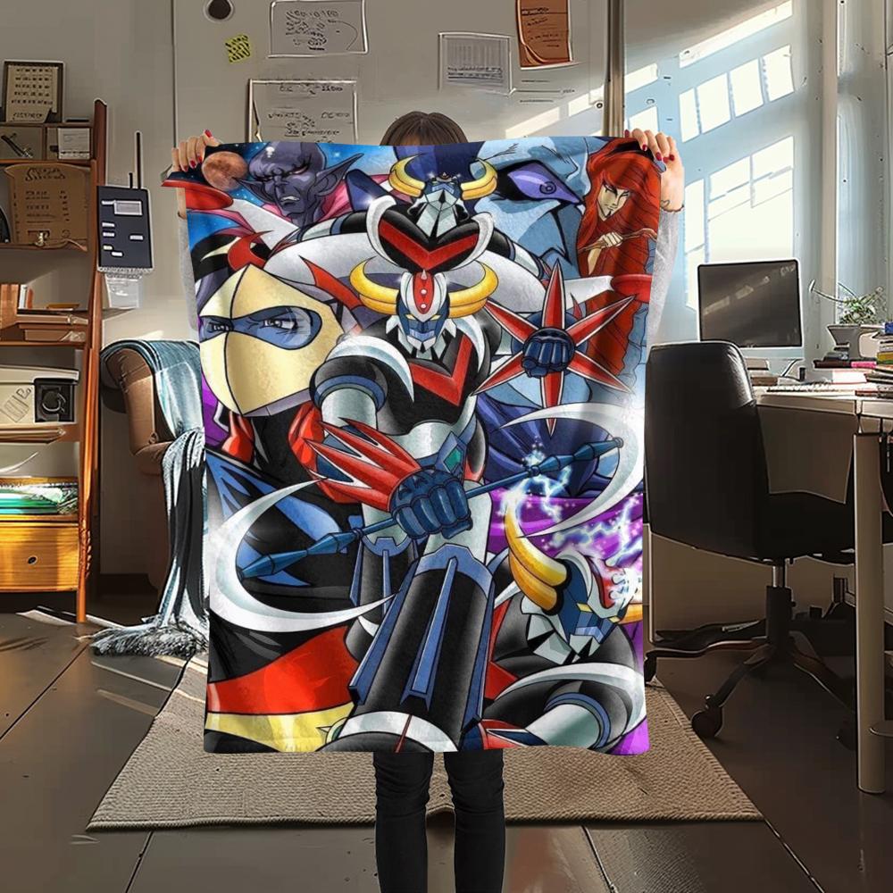 1 Stück Grendizer Goldorak Druck Flanelldecke, Hohe Qualität, Bequem für alle Jahreszeiten, Heimdekoration, Wärme und Komfort, Perfekt für Weihnachtsgeschenke 51