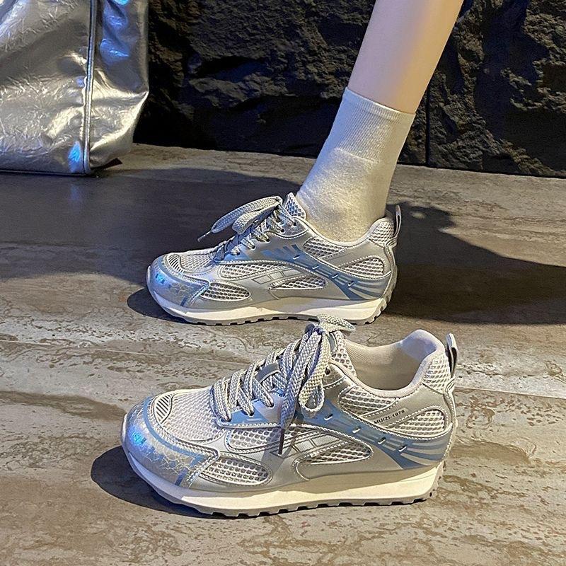 

Thick-soled heightening German training shoes for women s summer 2025 new thin mesh breathable sports soft-soled comfortable Forrest Gump board shoes 35 синий