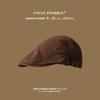 Autumn atmosphere Maillard~ Brown suede flat-topped newsboy hat for women's autumn and winter retro British octagonal beret