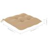 Garden Chairs 8 pcs with Beige Cushions Solid Teak Wood
