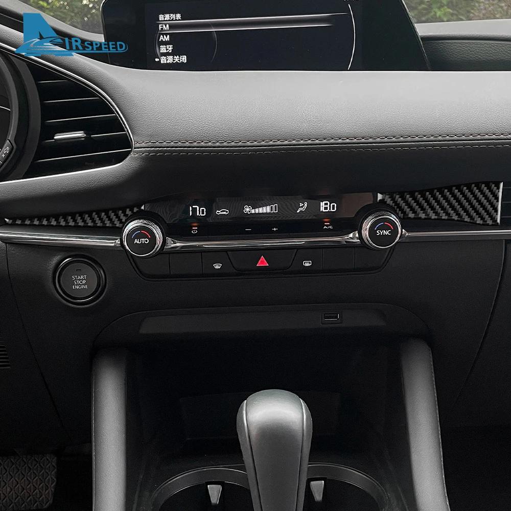 Real Soft Carbon Fiber Sticker LHD RHD For Mazda 3 BP Axela 2019 2020 2025 2025 2025 2025 2025 Car Center Console Accessories
