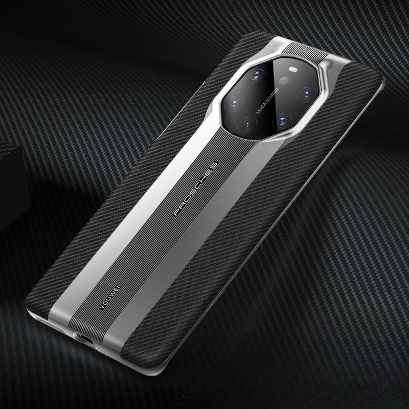 Ins Fashionable and Suitable for Huawei Mate40pro Mobile Phone Case Porsche 30 Carbon Fiber Pattern Anti-fall Protection Case