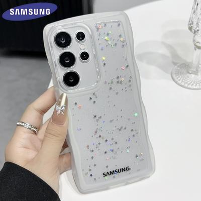 Star Sky Glitter Sequin Clear Silicone Phone Case Samsung Galaxy S25 S23 Ultra S24 S22 Plus S23 FE A55 A35 A25 A15 Soft Cover