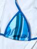 Gestreifter Print Krawatten-Dreieck Sexy geteilter Bikini Badeanzug für Damen