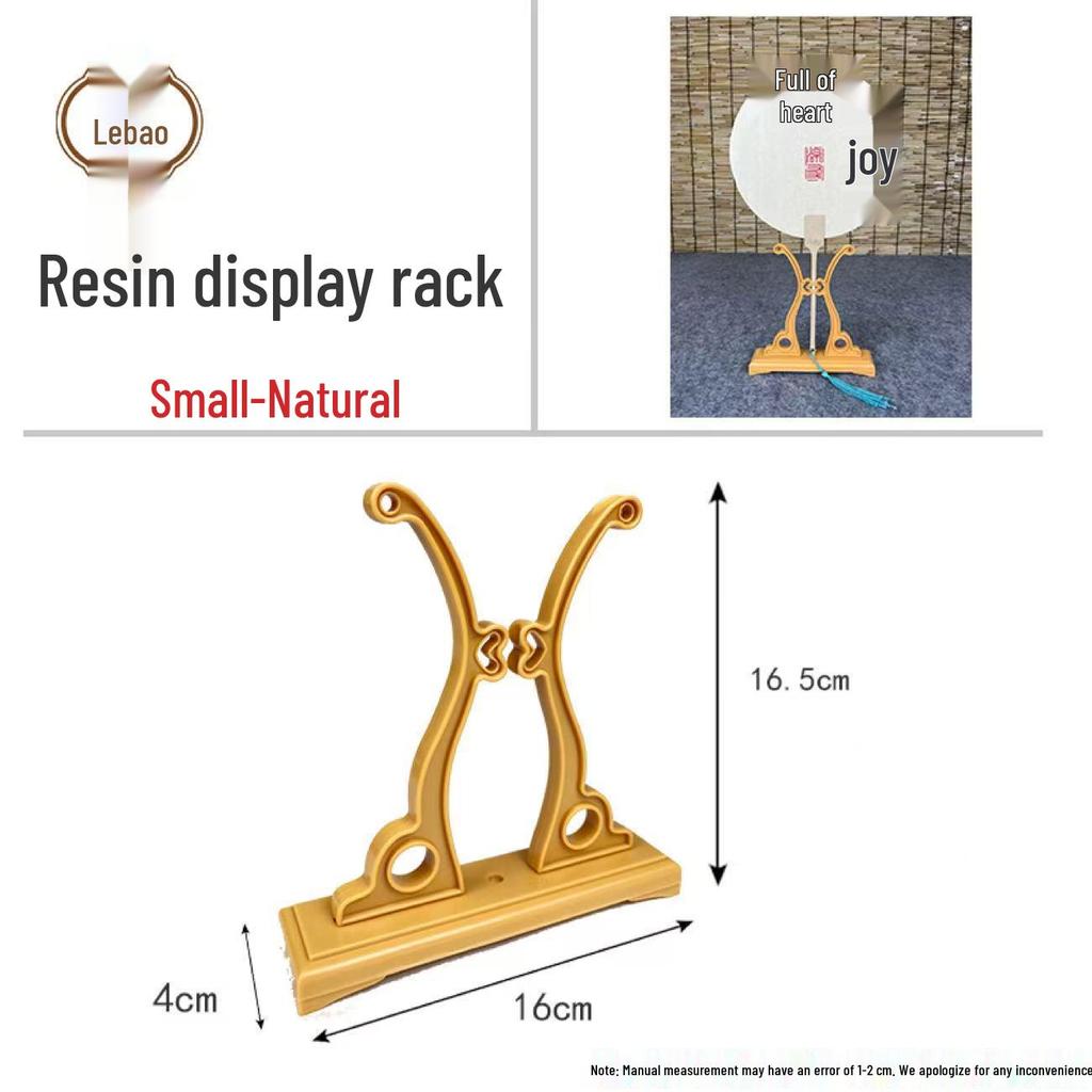 Chinese Bamboo Wood Fan Stand: Ancient-Style Round Fan Holder for Bridal or Palace Fans