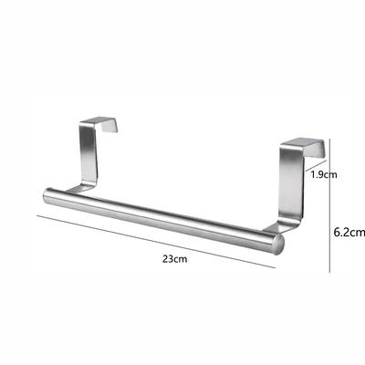 Kitchen Cabinet Towel Bar Stainless Steel Door Back Hanging Holder Bathroom Punch-free Hooks Home Over Door Hook Hanger Organizer Durable Storage Rack