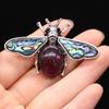 Classic Alloy Butterfly Brooch Pin With Faux Stone And Shell For Women Fashion Accessory