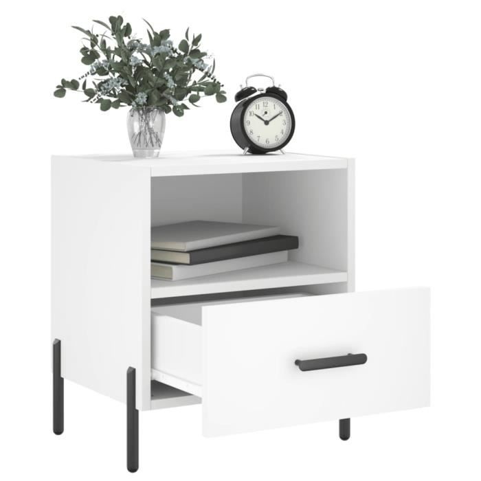 VidaXL Tables de chevet 2 pcs blanc 40x35x47,5 cm bois d’ingénierie 827453