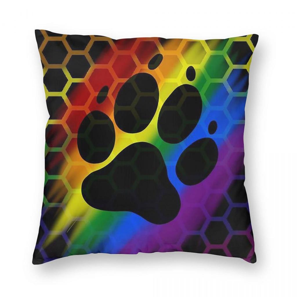 Gay Pride Rainbow Flag Heart Square Pillowcase Pillow Cover Cushion Throw Pillow for Home Bedroom Car