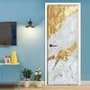 1 Satz/2 Stück Moderne Tür Wandaufkleber, PVC Selbstklebend Abnehmbares Wandbild - Abstrakte Tür Aufkleber Dekoration - Kreative Goldene Textur Tür Wandbild