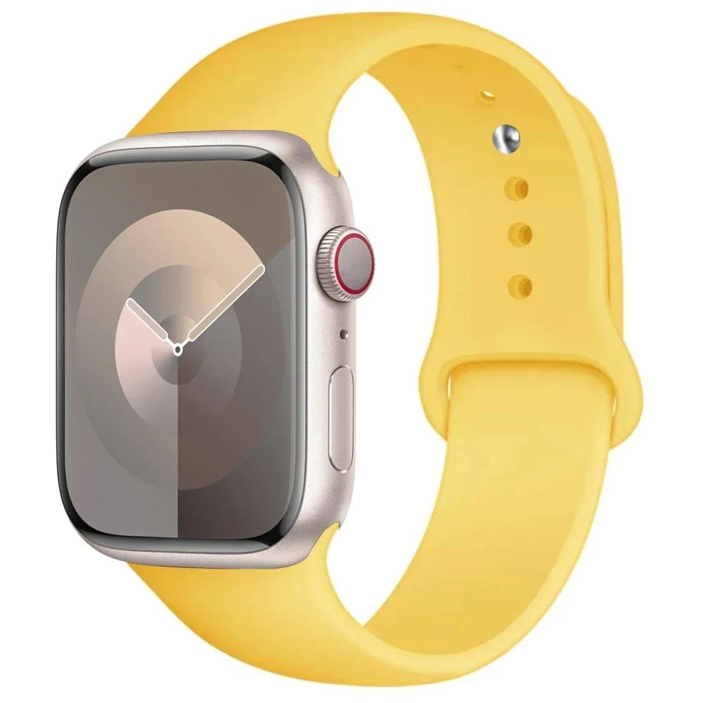Silicone Strap For Apple Watch band 45mm 44mm 41mm 42mm 40mm 49mm 38mm correa bracelet iWatch series 9 8 5 4 3 8 6 SE 7 Ultra 2