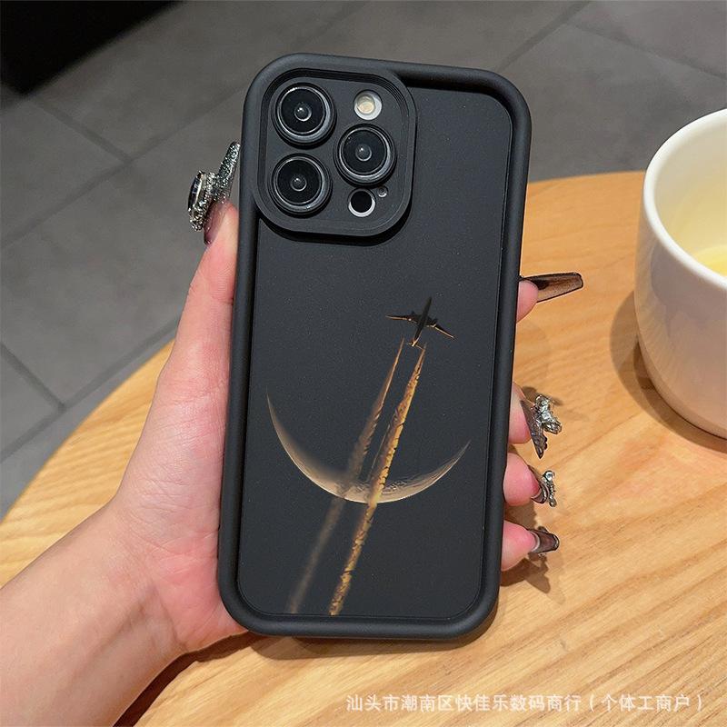 Aviation aircraft white smoke for iPhone11/12/13/14/15promax Apple 16PROMAX mobile phone case