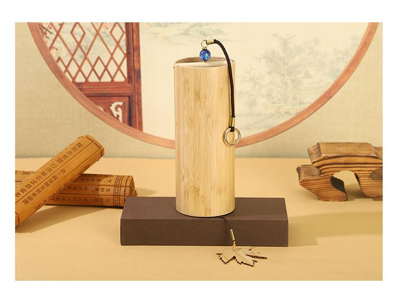 Japanese Antique Hand-Cranked Bamboo Wind Chimes: Ancient Style with Crystal and Copper Accents