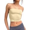 Ärmelloses Bandeau-Top für Damen, einfarbig, trägerloses Bauchnabel-Top, Basic, rückenfreies Bandeau, süßer Sommer