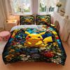 3pc Pikachu StainedGlass Bedding Set Guest Room Bedroom Decor Christmas Halloween Decor Birthday and Holiday Gifts- All Seasons 3pcs Quilt 053