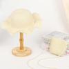 Summer Children's Wavy Edge Wide Brim Straw Hat And Woven Bags Travel Beach Sun Cap