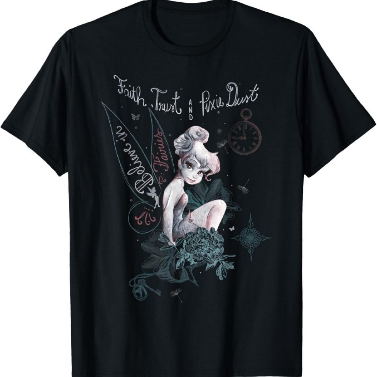 Дисней Питер Пэн Динь-Динь Верь Рисунок Портрет Футболка XXXXXL разноцветный