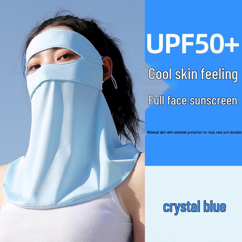 Atmungsaktive UV-Schutz Eisseide Gesichtsmaske für Sommer Radfahren und Autofahren