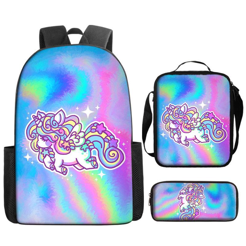 Backpack Unicorn Unicorn Animal Student School Bag, Digital Color Printing Animation Cartoon Backpack