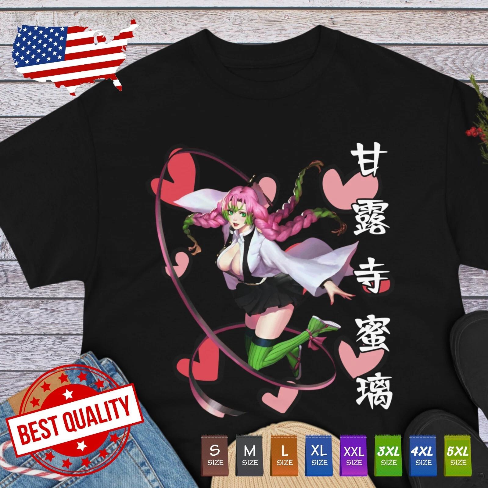 Kawaii Mitsuri Anime Clothing Demon Slayer Kawaii Sugoi Shirt Waifu Manga Japan 2XL