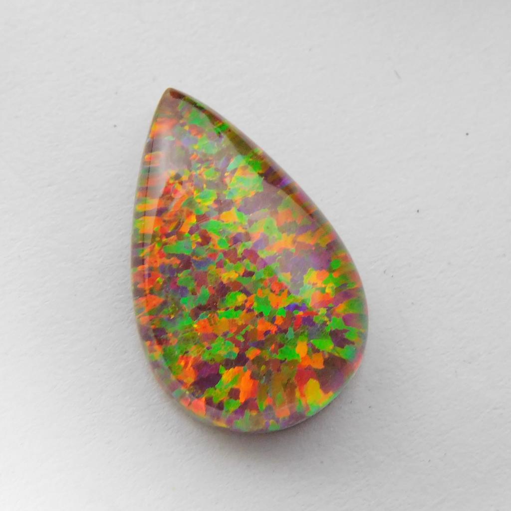 9.30 Ct Boulder Opal Lab Created Pear Certified Beautiful Loose Gemstone