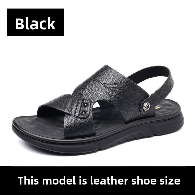 

Мужские сандалии повседневные из натуральной кожи шлепанцы кожа высшего сорта пляжная обувь 44