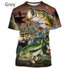 Summer Men's Short Sleeve 3D Printed Fish Hunting Pattern Design T-shirt Special T-shirt