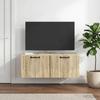 Wall Mounted TV Cabinet In Sonoma Oak 78.5 X 41 X 30 Cm