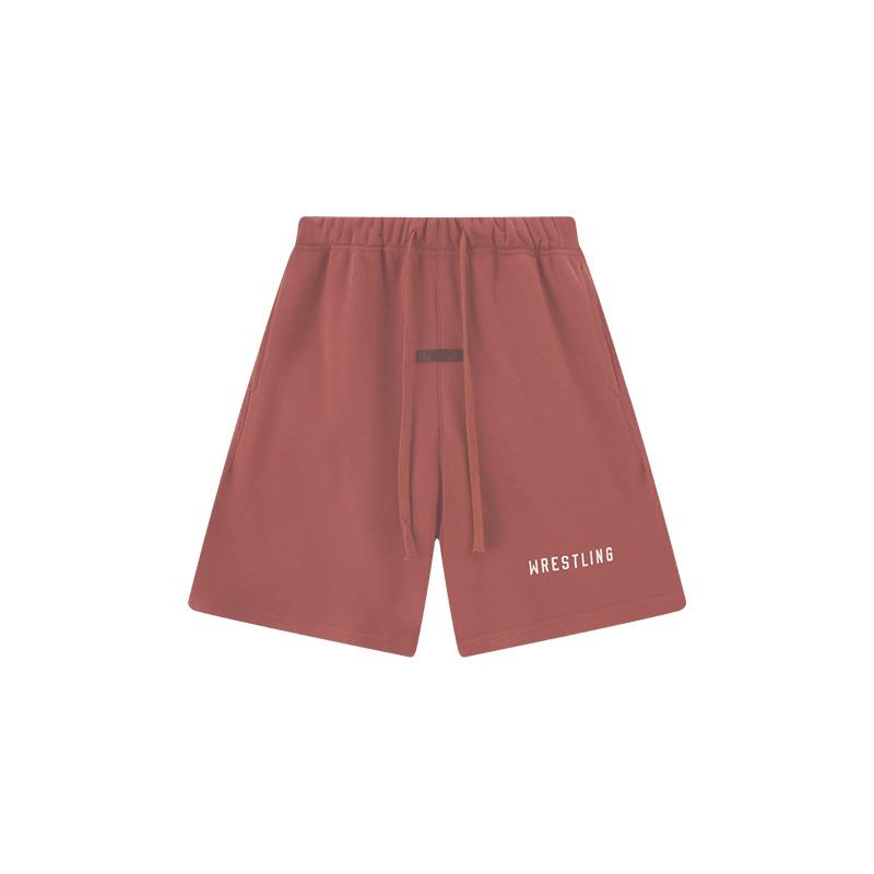E853 Fear Of God Essentials Szorty Dresowe Z Napisem Unisex Oversize Bawełniane Ze Sznurkiem Elastyczna Talia Streetwear Codzienne Sportowe Szorty