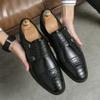 British Trend Gentleman Monk Strap Loafers Pointed Toe Patent Leather Shoes Men Wedding Dress Formal Footwear Zapatos Hombre