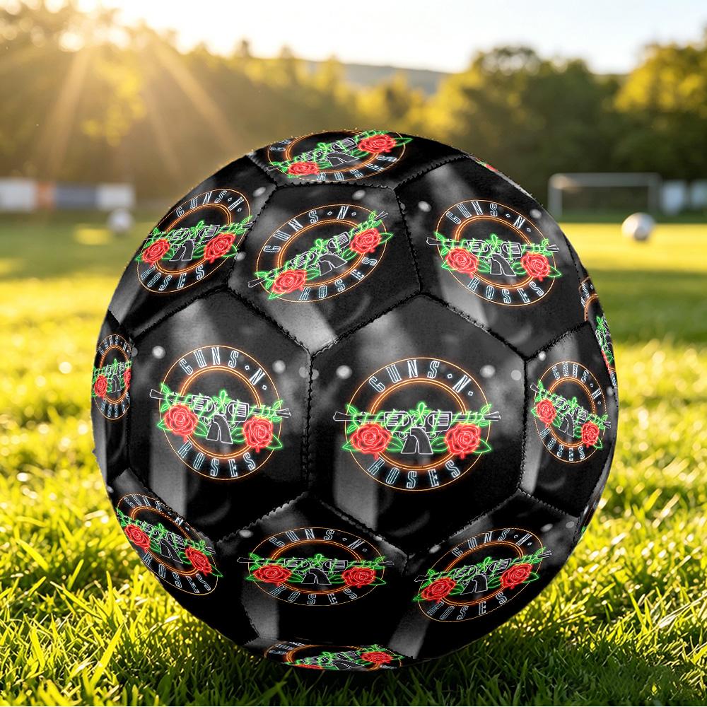 Guns N’ Roses Print Standard Size 5 Soccer Ball Durable Shock?Absorbing Ball For Training Match Outdoor Play