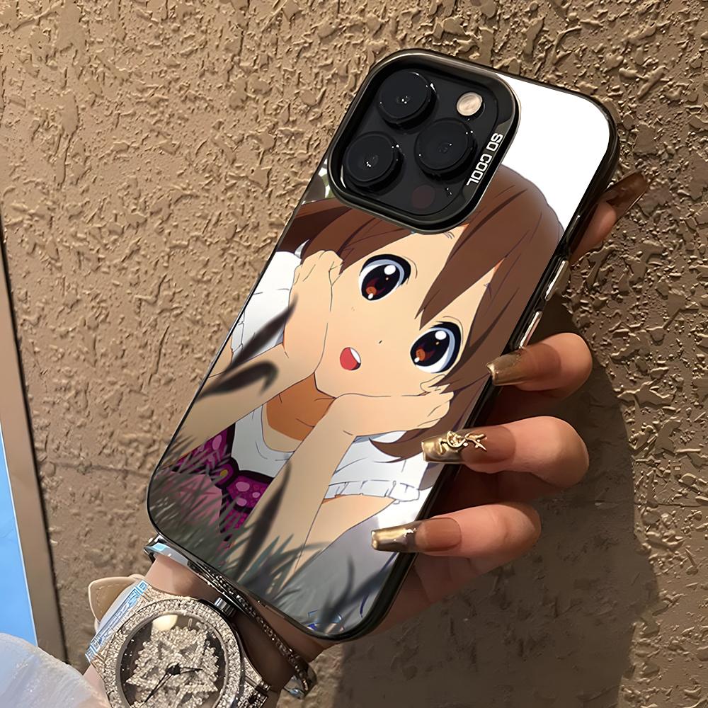 

Cute Anime Girl K-ON Phone Case For 17 Air IPhone 16 Pro Max 15 14 Plus 12 13 X XS Max 11 Colorful Silver Cover iPhone 14 Plus