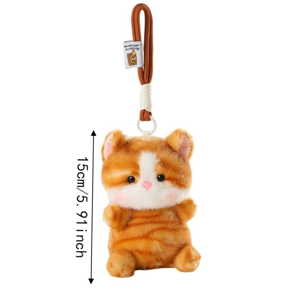 Soft Plush Cat Plush Keychain 15cm Kitten Pendant Small Cat Stuffed Keychain Desk Decor