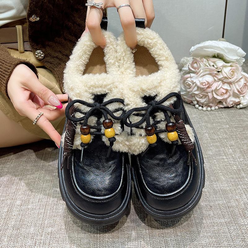 Super Soft Cowhide~ 7CM Platform Loafers Women's 2025 New Autumn Shoes Versatile Black Single Shoes Soft-soled Small Leather Shoes