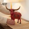 Vintage Bull Head Tabletop Statues Longhorn Cow Figurine, Rustic Farmhouse Animal Sculpture, Western Home Decor Statue, Christmas Ornament for