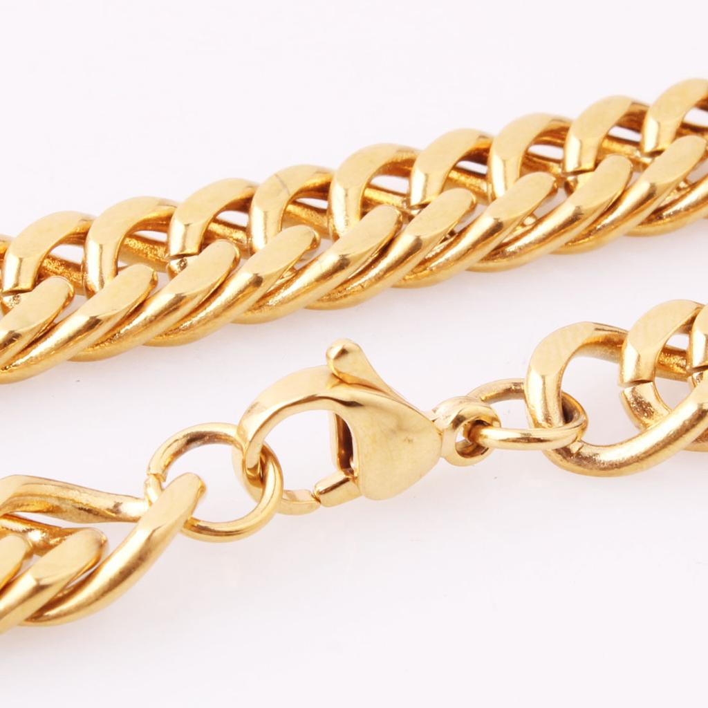 10MM Stainless Steel Cuban Link Chain Necklace Bracelet For Men Zircon Street Hip Hop Accessories Male Gold Chains