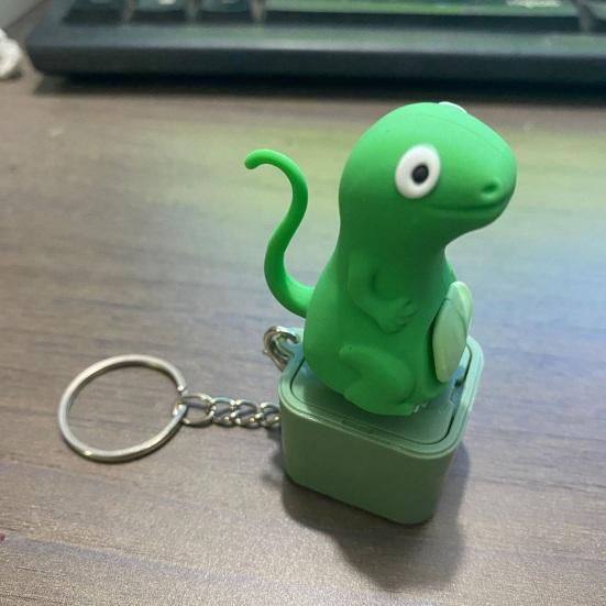 Lizard Button Keychain with Colorful Lights Rechargeable Sound Keychain for Anxiety Relief Lizard Keyboard Clicker Toy Unique Gifts for Friends