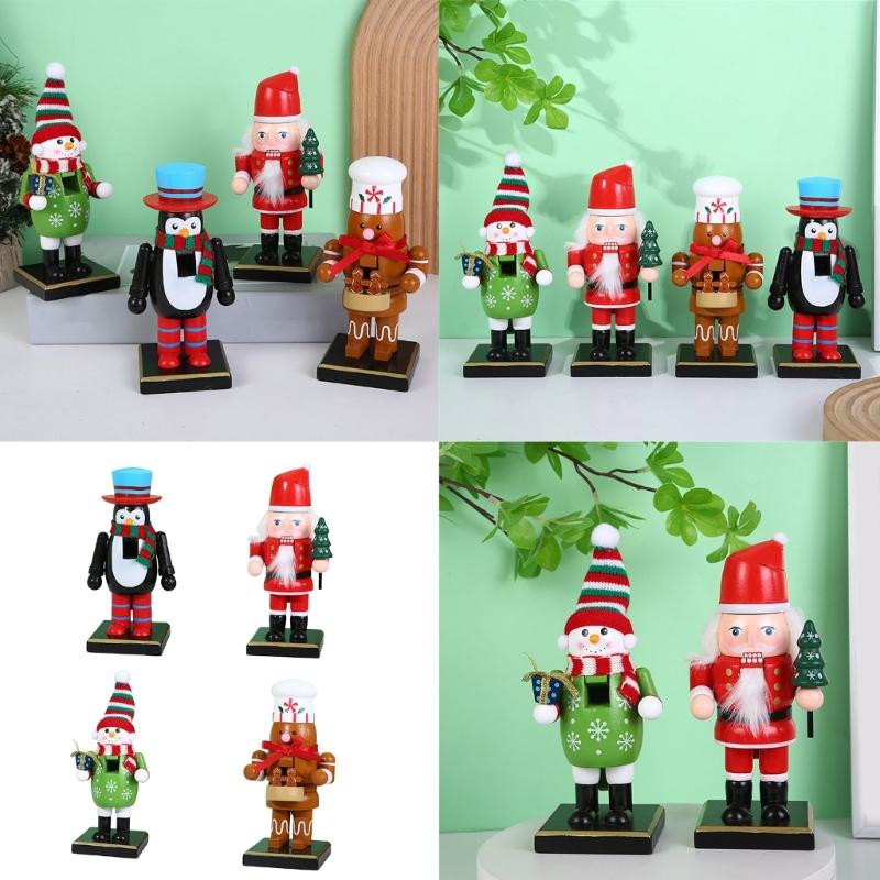 Practical Wood Nutcrackers with Elegant Designs Charm Christmas Soldiers for Festival Home Decoration Daily Use