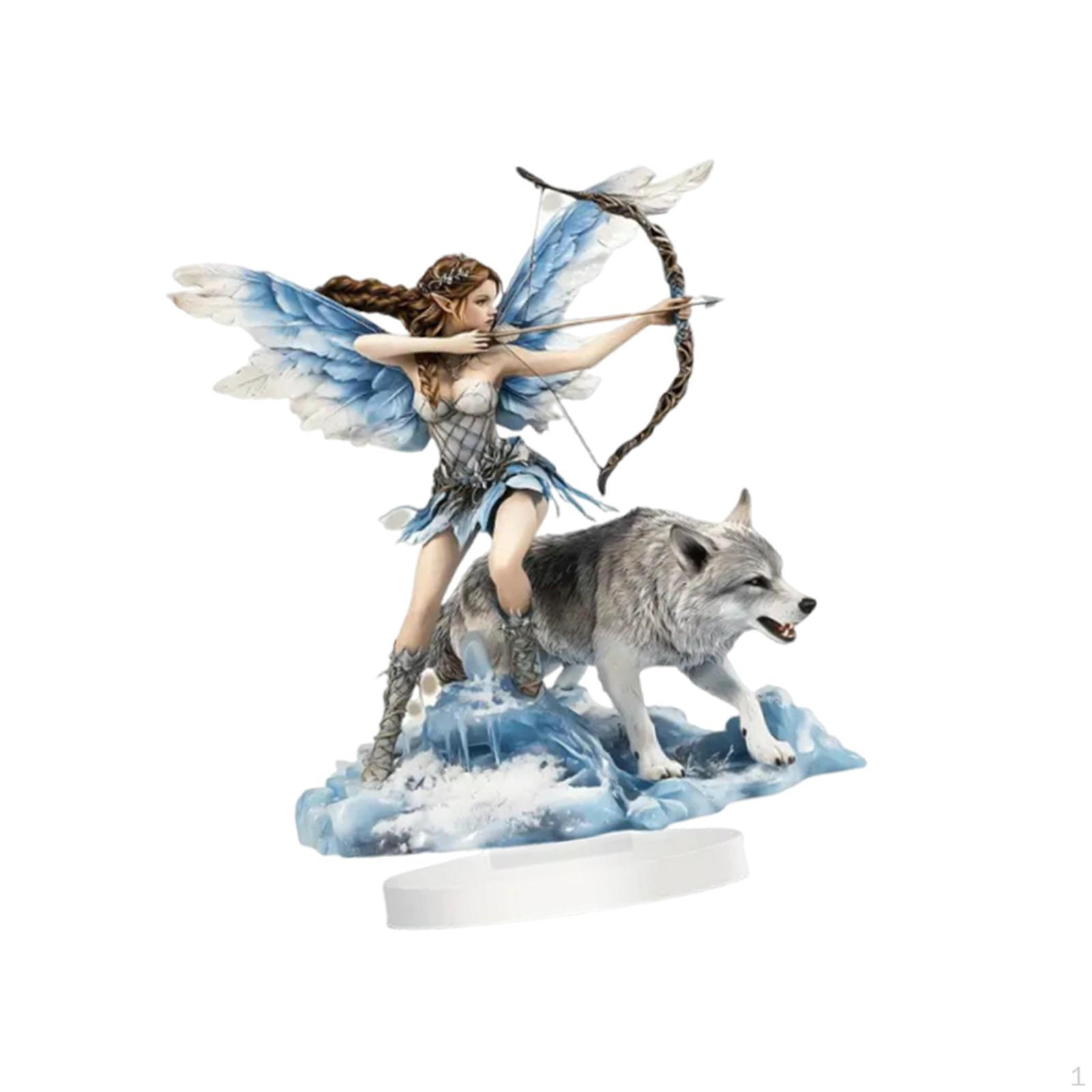 

2D Flat Acrylic Fairy Sign with Base, Desktop Ornament, Souvenir Unique Figurine for Bookshelf