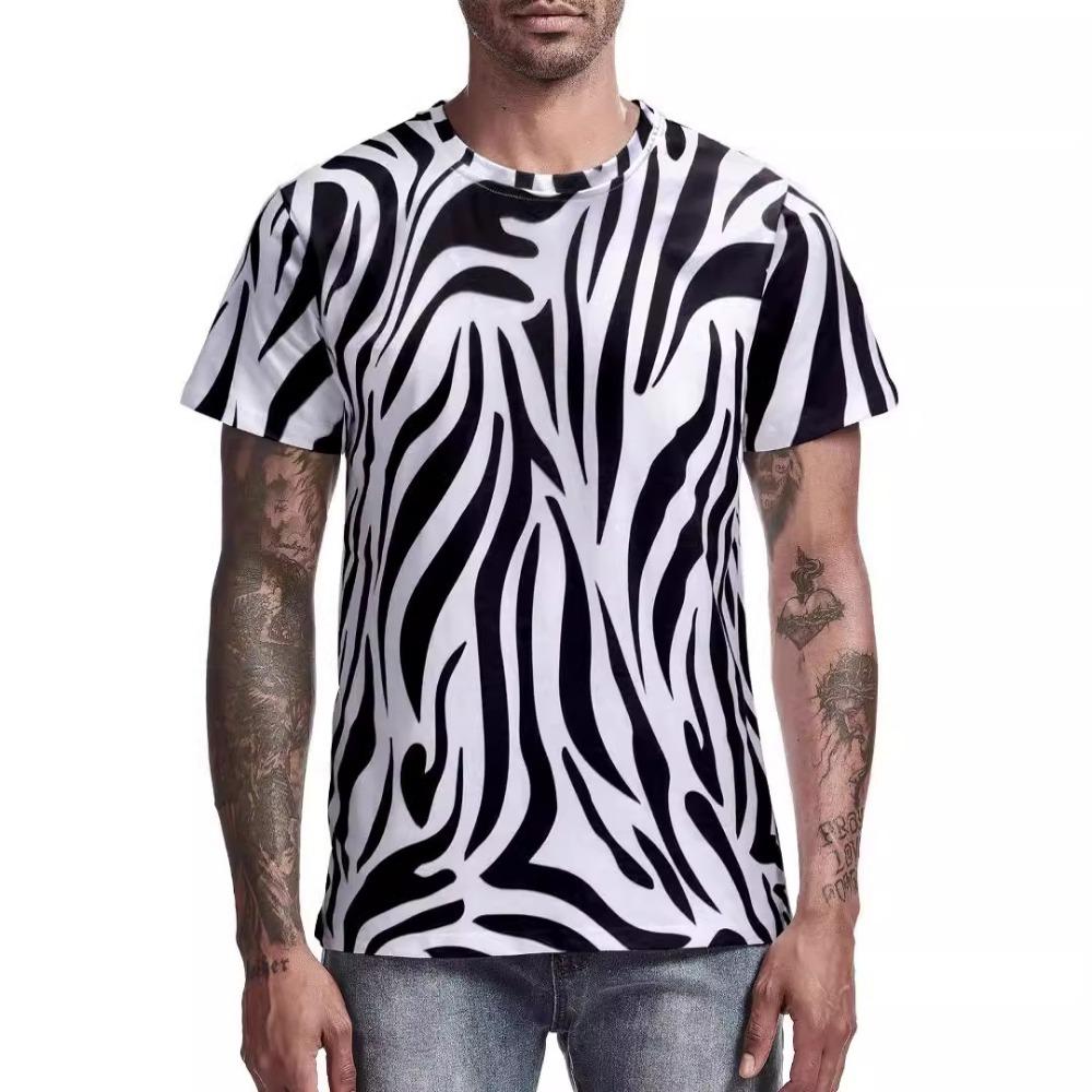 Funny Animal Pattern 3D Digital Printing Men's Fashionable Round Neck Short Sleeved T-shirt