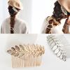 Wedding Hair Accessories Leaf Hair Clips for Women Fashion Crystal Bride Headdress Hairpin Crystal Hair Combs Girls Jewelry Gift
