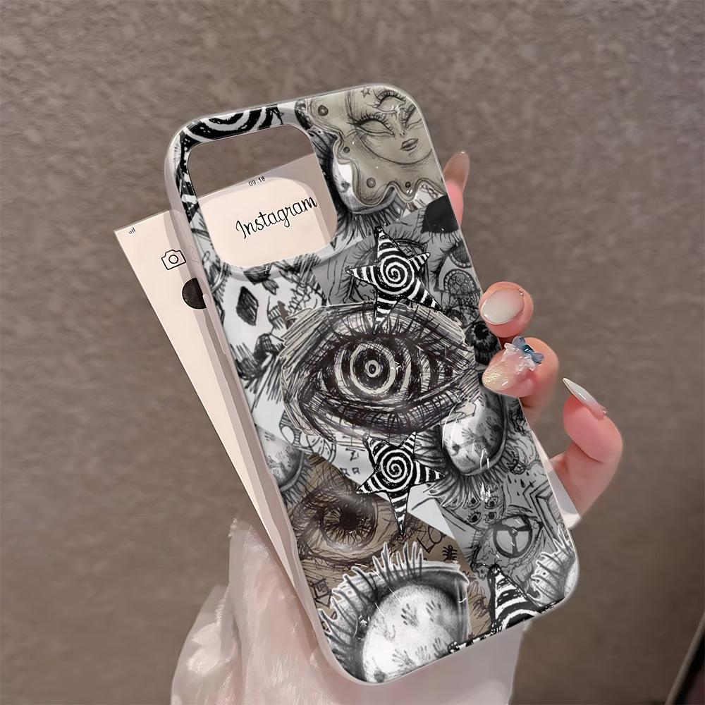 Dark Eye Collage Phone Case For Iphone 16 Pro Max 17 15 14 Plus 13 12 11 17Air Phone Cover Smooth Funda Coque