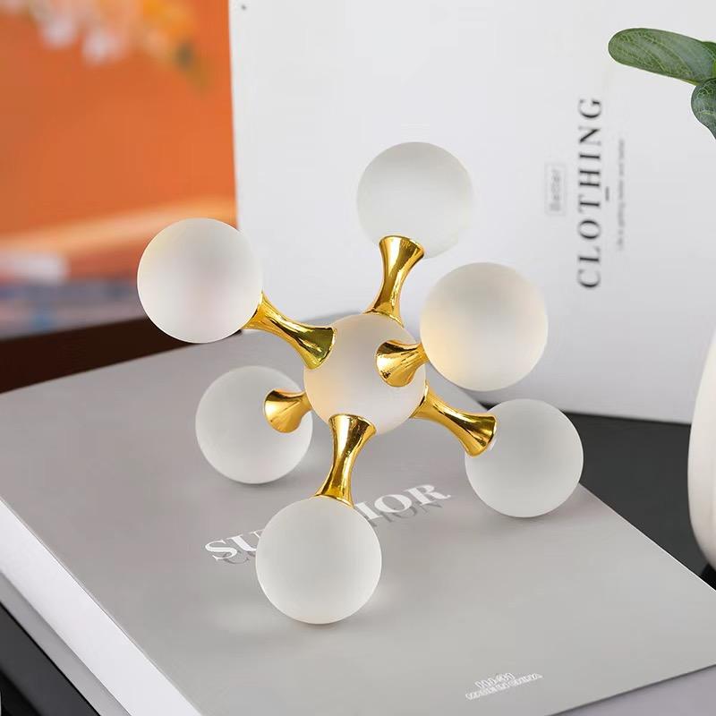 Modern Geometric High-end Minimalist Molecular Ornaments Home Decor Model Room Tea Table Wine Cabinet Desk Figurines Decoration