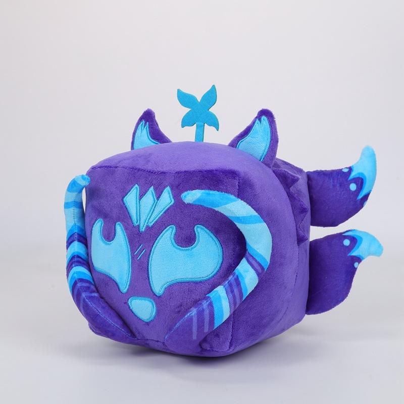 Jucărie de pluș amuzantă vulpe mov Blox Fruits Jucărie de pluș umplută Păpușă fruct diavol Jucării pătrate atrăgătoare pentru copii Cadou Decor acasă
