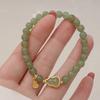 Classical Natural Hotan Jade Green Gourd Beaded Bracelet for Women Female Fresh Light Luxury Bangles Party Jewelry Gift