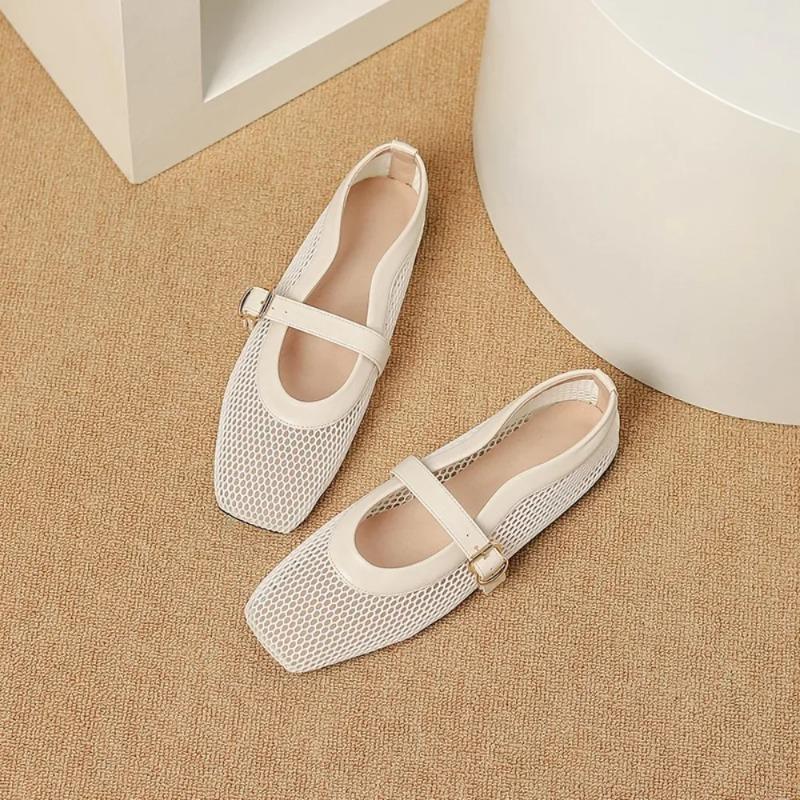 Fashion Flat Sandals Woman Mesh Women's Shoes Summer Mesh Shoes Women's Sandals Breathable Shoe 2025 New Hollow Single Shoes Women Flats