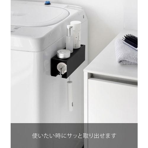 Yamazaki Magnetic Carpet Cleaner Holder, Black, Approx. W20 x D7.2 x H8cm, Tower Adhesive Cleaner Storage Case, Quick and Easy to Use, Model 3713