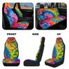 5-Seat Car Seat Covers Set Abstract Art Digital Print Waterproof Fabric Airbag Compatible Front Rear Seat Protectors Universal Fit