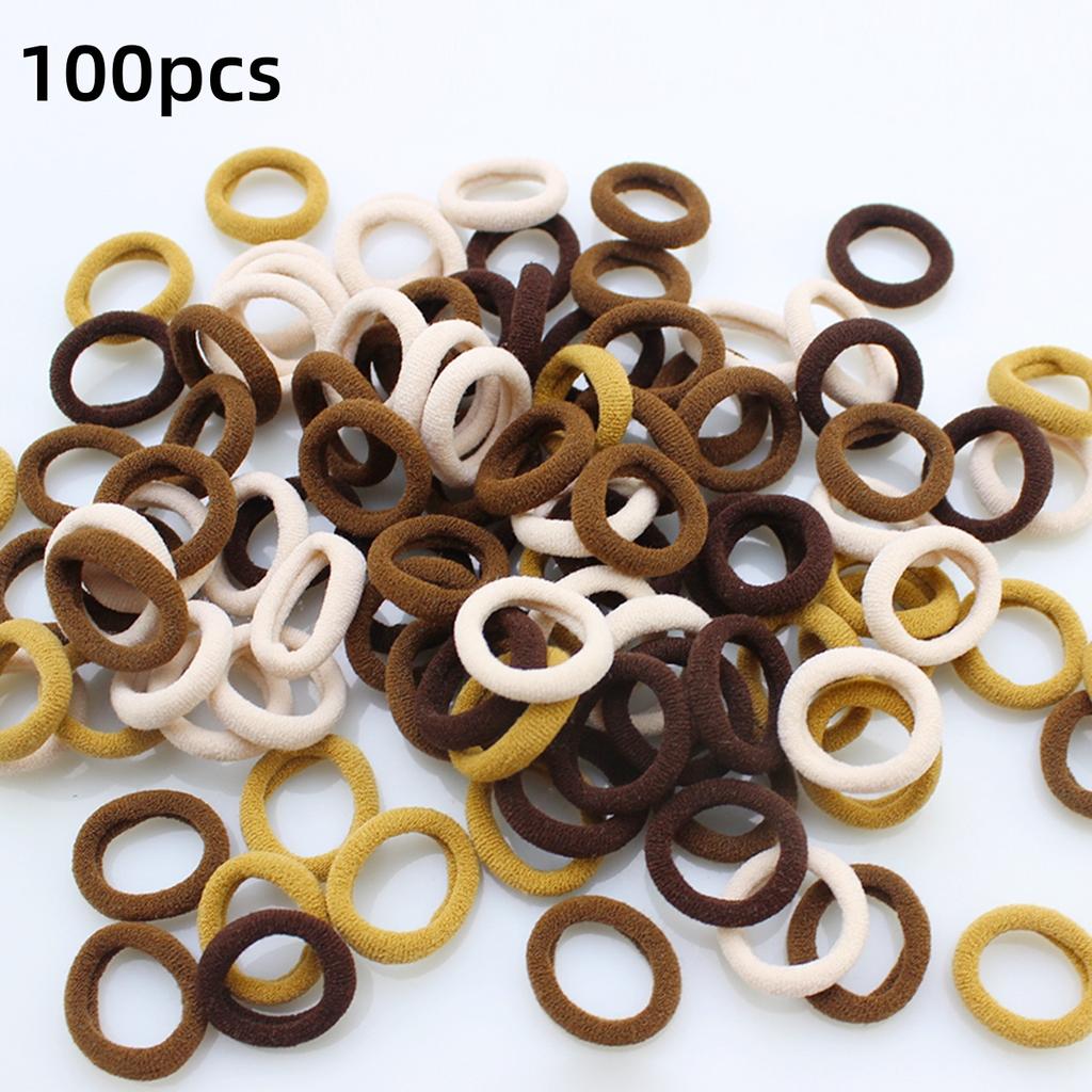 100 KS Barevné Základní Nylonové Elastické Gumičky do Vlasů pro Dívky na Držení Ohonu Scrunchie Gumička Dětské Základní Vlasové Doplňky