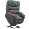 Rising Chair Electric Recliner With Massage Function Upholstered Armchair With Rising Function Metal Fabric Gray